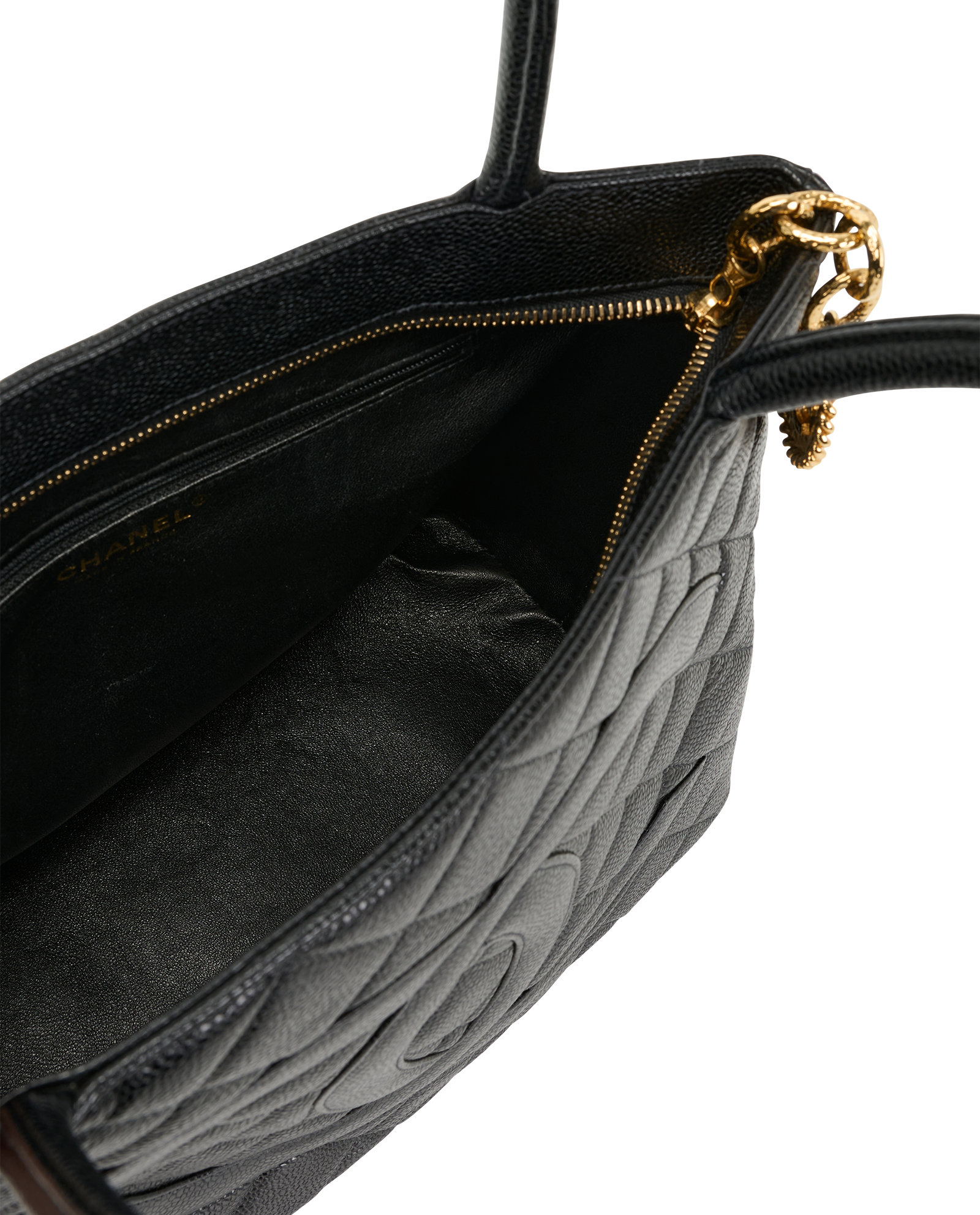 CC Medallion Tote, &pound;2,100, Handbags, Black, Caviar Leather, Other view